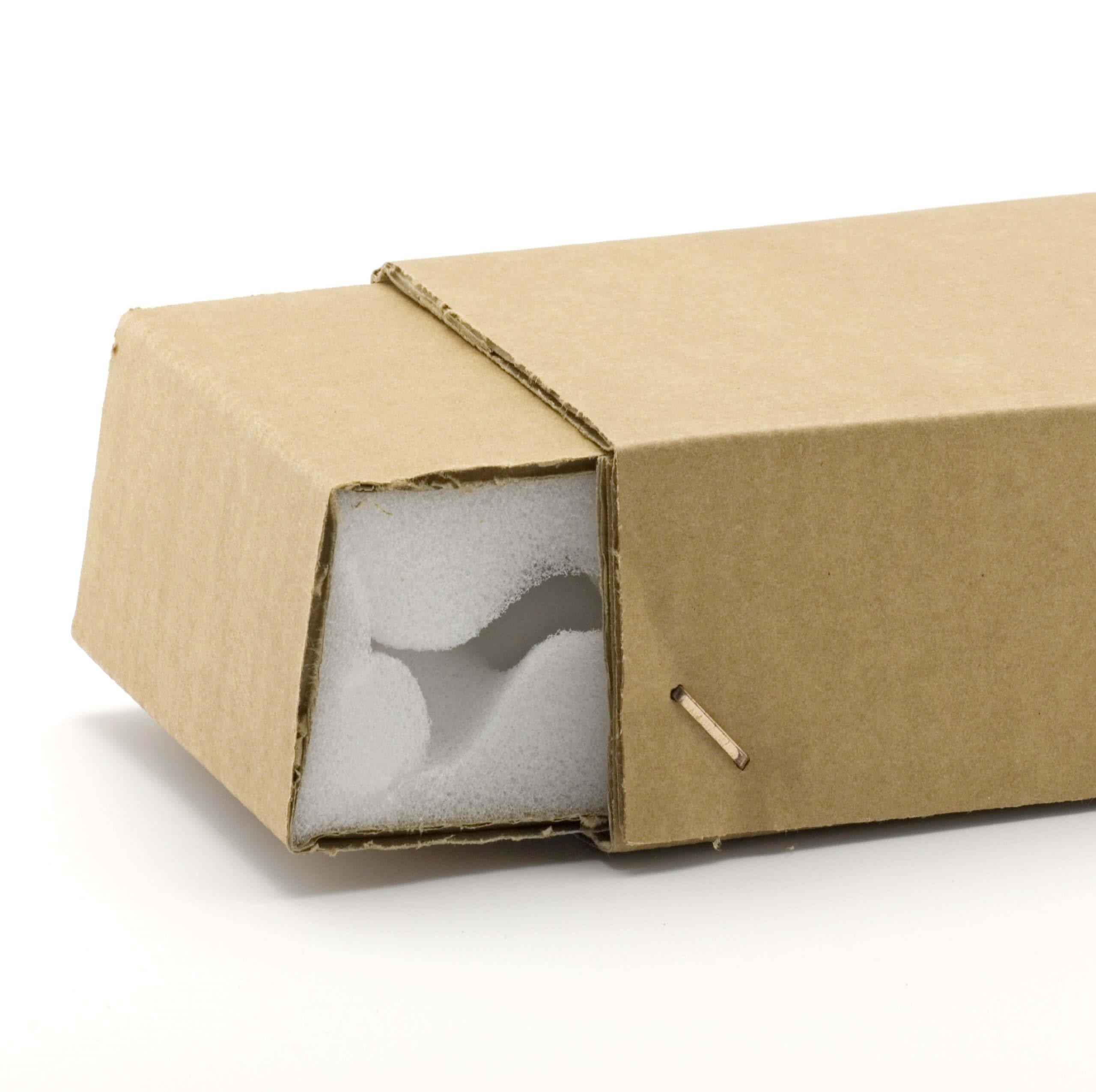 An image of a foam lined postal box.