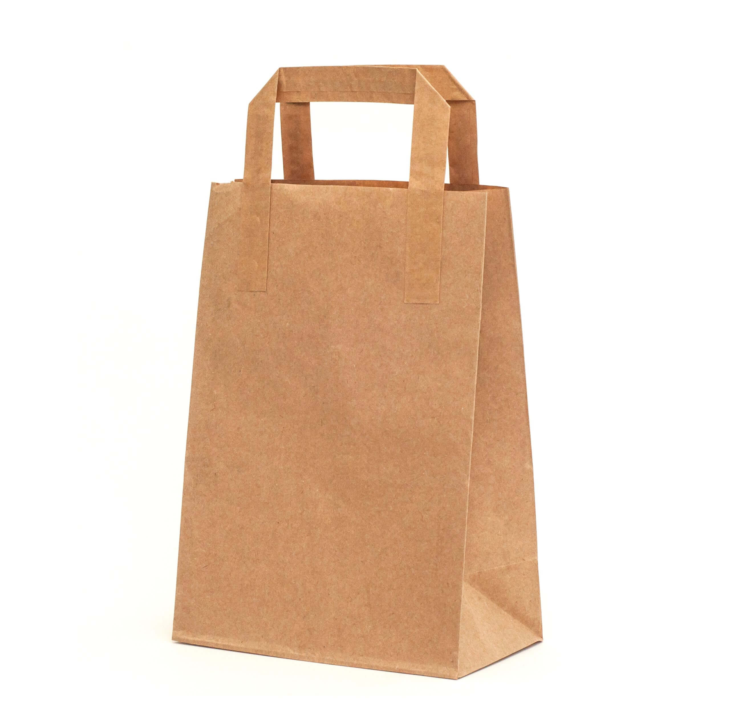 An image of one of our Block Bottom Paper Bags with a tape handle.