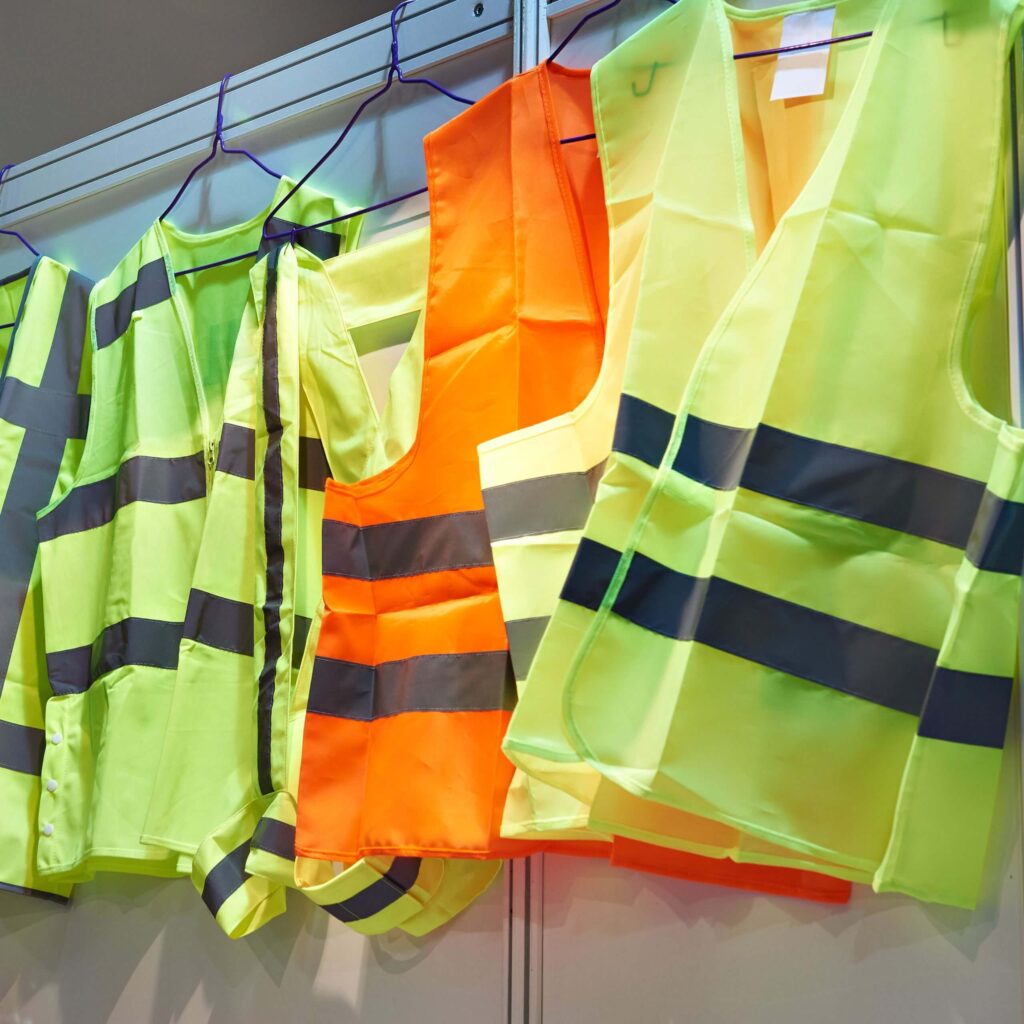 An image showing a variety of Hi-Visibility Workwear vests.